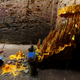 A woman prays inside a temple at Sambor Prei Kuk.